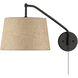 Ryleigh 1 Light 12 inch Matte Black Articulating Wall Sconce Wall Light in Natural Sisal, Adjustable